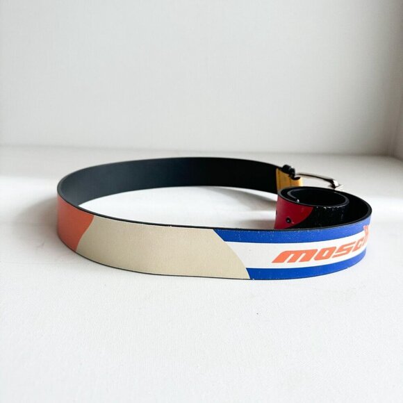 Moschino Motorcross Colorblock Colourful Leather Belt - Picture 9 of 9
